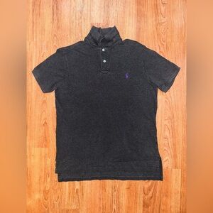 Polo Ralph Lauren Custom Fit Short Sleeve  Polo Purple Pony Gray Men’s L